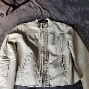 a.n.a. "leather like " Bone colored Jacket  Size S